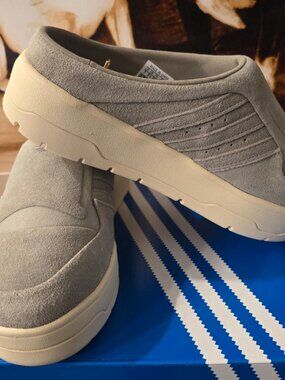 Adidas Originals Rivalry Platform Gray Mule Shoes Nubuck Leather Size 7 NEW